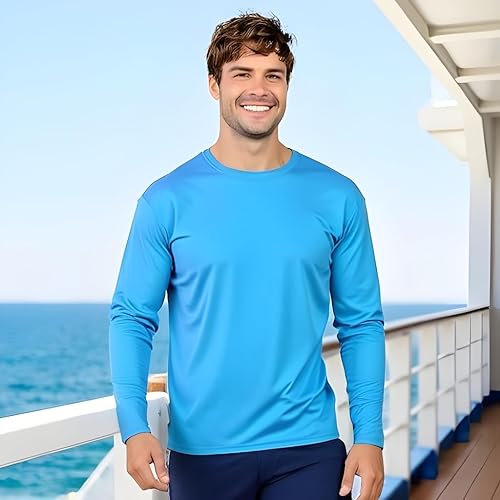 Miniatura 4 de INGEAR Camisetas de natación para hombre camisas de protección solar UPF50 de manga larga para hombre protector de erupciones