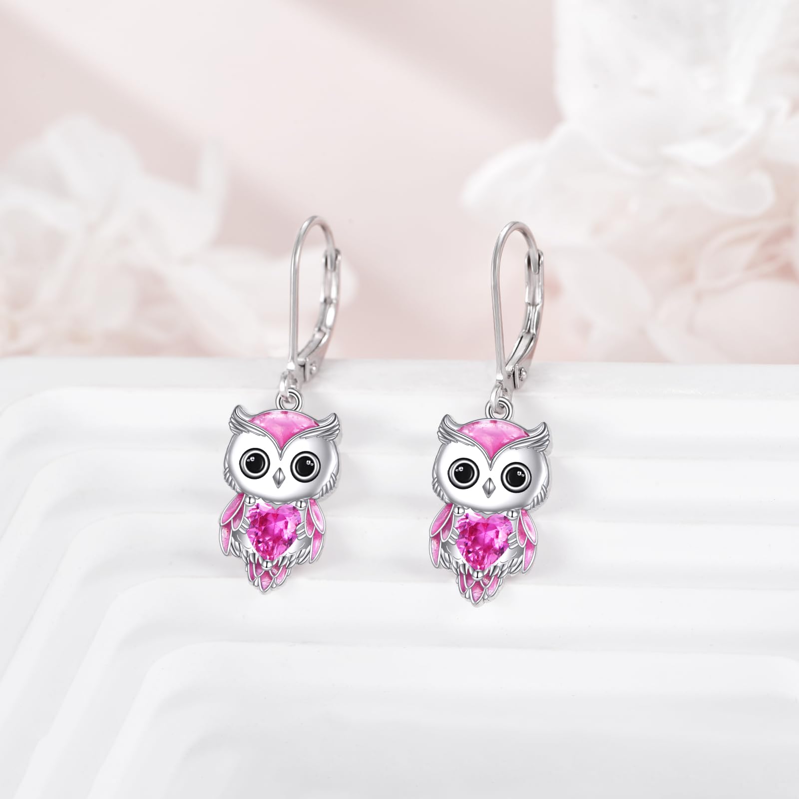 Eulen Ohrringe für Damen 925 Sterling Silber Eulen Schmuck Geburtsstein Eulen Ohrringe Weihnachtsgeschenke