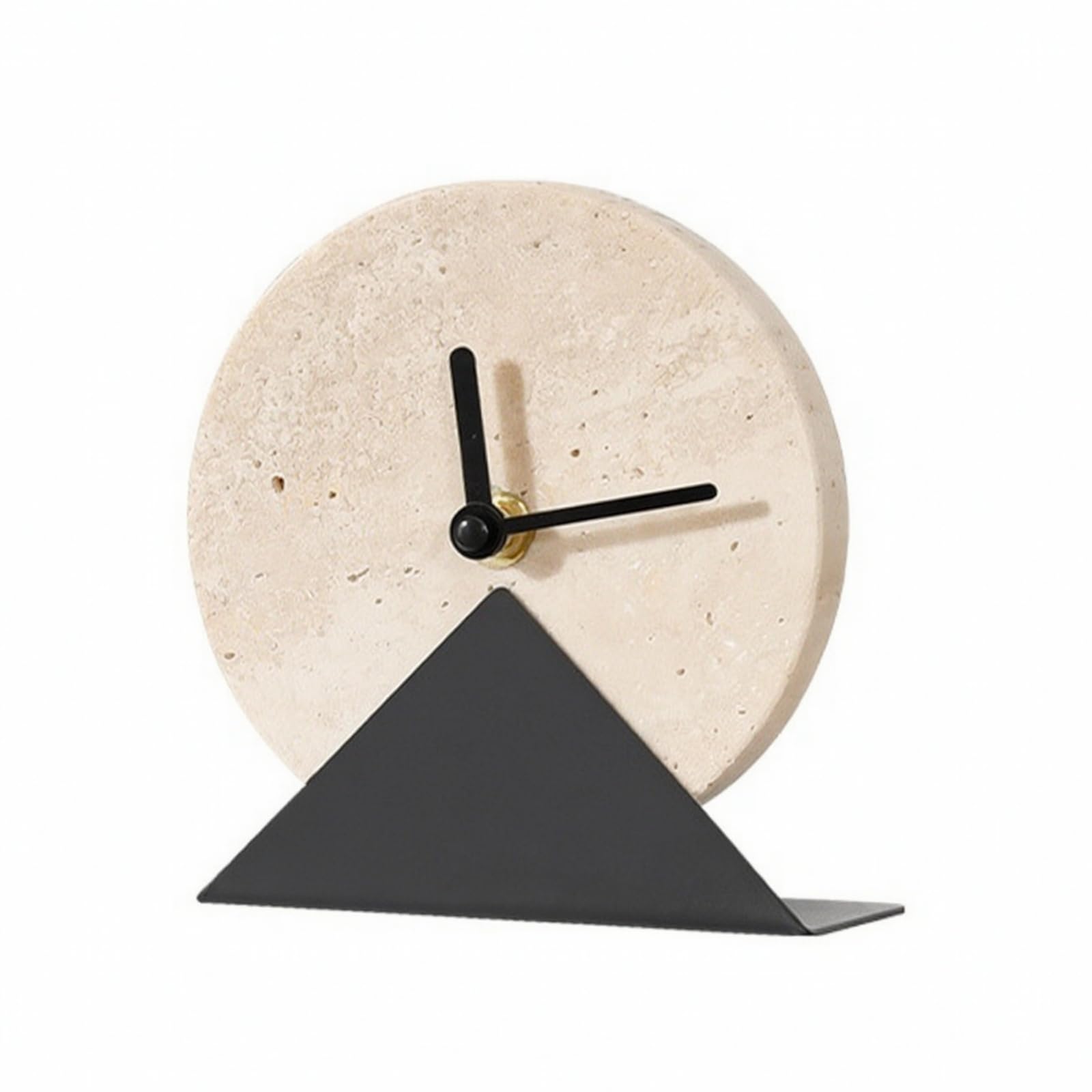 Baoblaze Reloj de Escritorio para Oficina Reloj de Mesa Reloj Analógico Reloj Decorativo Reloj de con Estructura Elegante y Lectura Precisa en Travertino E, Style to 1