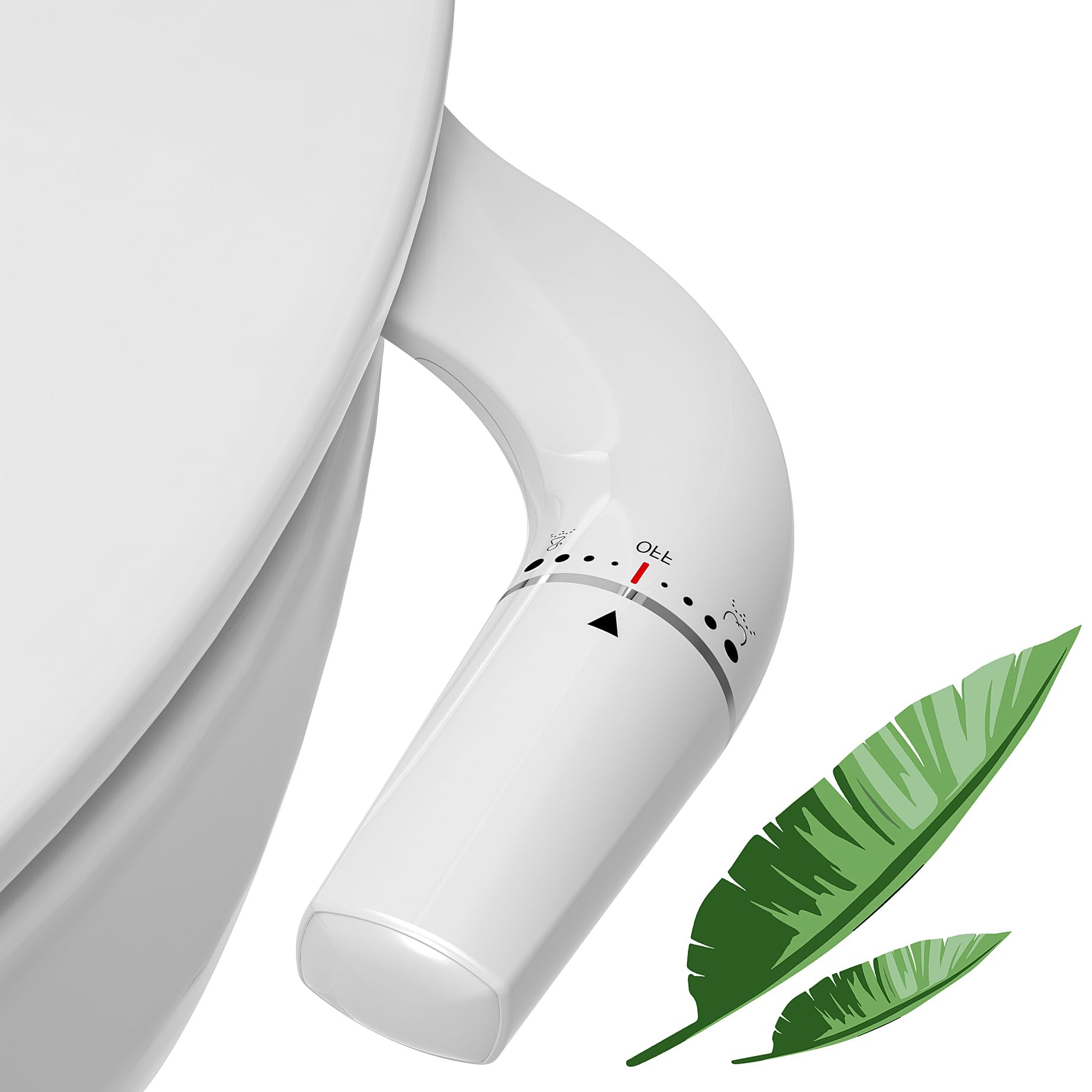 Bidet Insert for Toile lewy – WITHLENT ultracienki bidet ręczny do toalety z podwójną dyszą, nakładka na toaletę, do czyszczenia przodu i z tyłu, do toalety, prysznica, taharet, biały