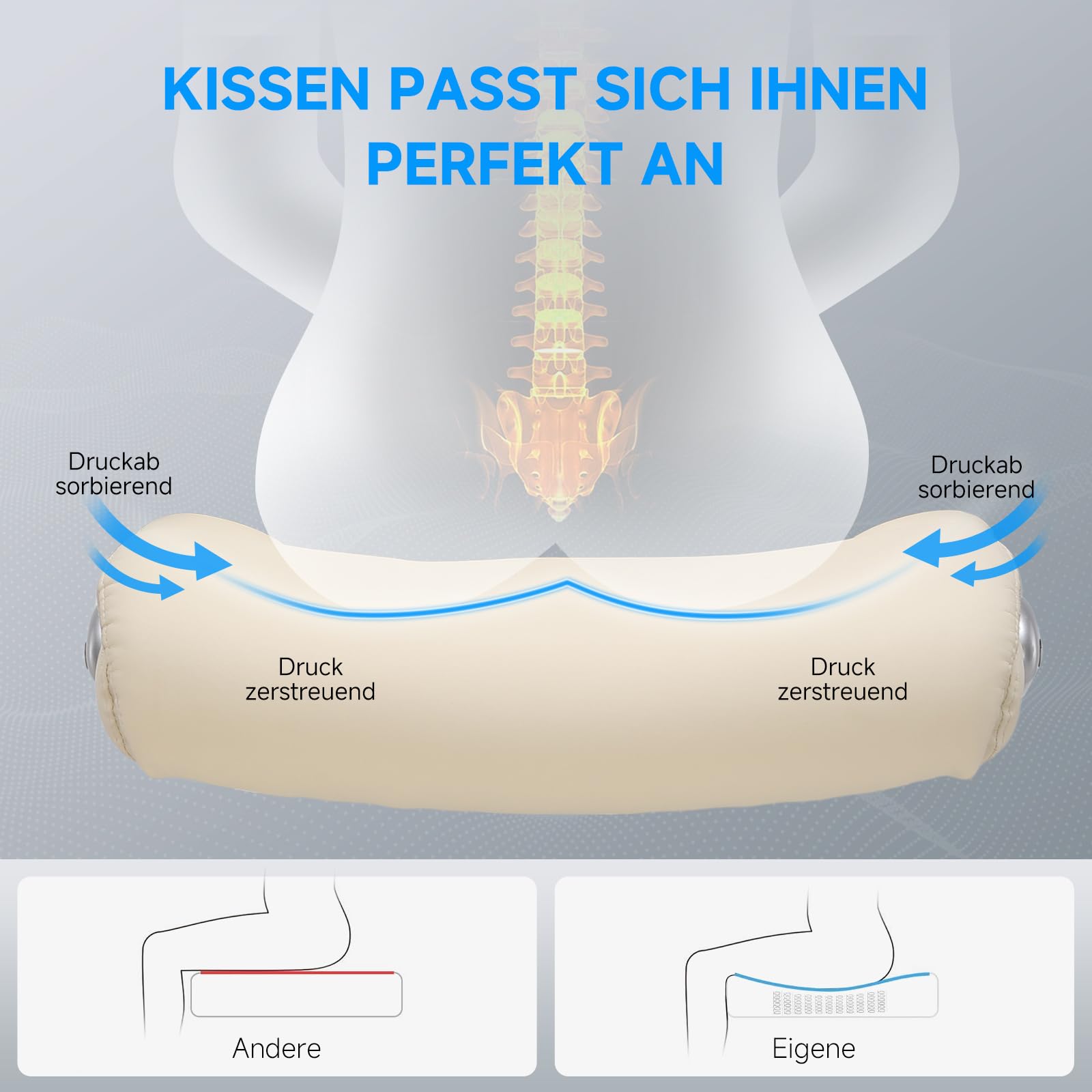 COMHOMA Bürostuhl Ergonomisch, Schreibtischstuhl mit klappbaren Armlehnenmit und Hoher Rückenlehne, Wippfunktion, Chefsessel, Kratzfeste Leder, 180KG, weiß