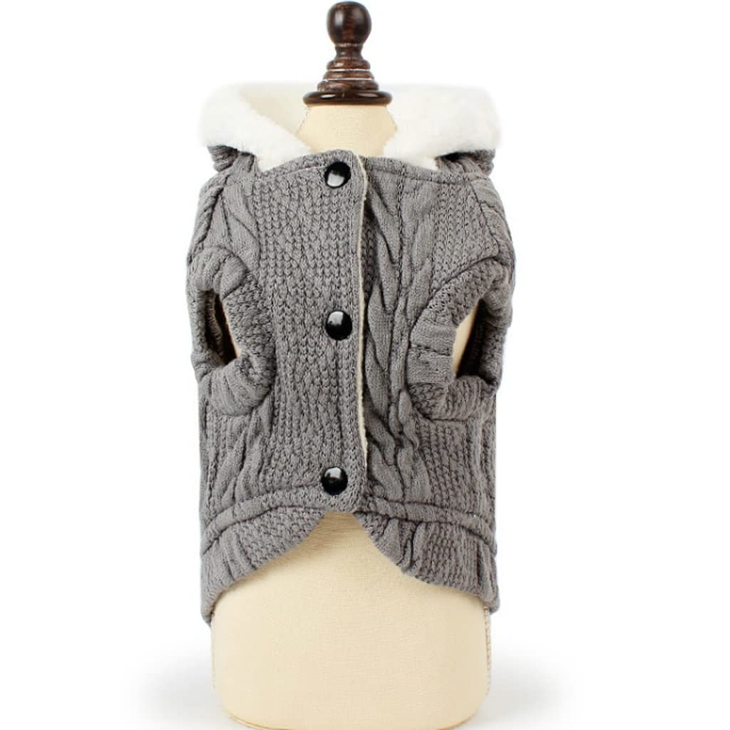 Manteau pull chaud gris pour chien taille M vêtement hiver