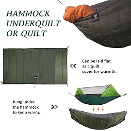 Hammock Underquilt for Camping Hammock, AYAMAYA Full Length Lightweight Under Quilts Warm Insulated Underquilt for Single and Double Hammocks, Winter Cold Weather Blanket for Hiking Backpacking
