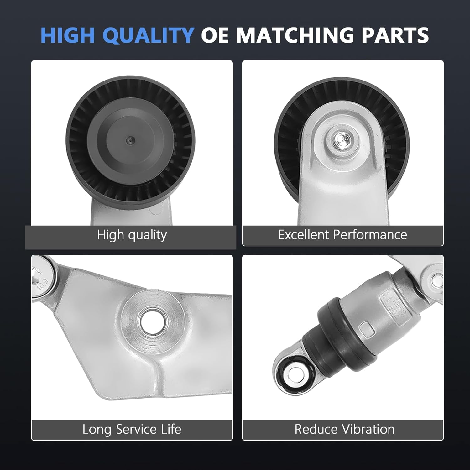 Serpentine Drive Belt Tensioner Kit for 1998-2002 Prizm, 2003-2005 Celica, 1998-2008 Corolla Matrix L4 1.8L 38286 6PK1880