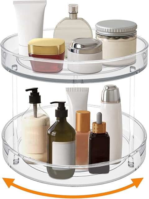 VAEHOLD 2 Tier Lazy Susan Turntable Spice Rack Organizer for Kitchen Cab...