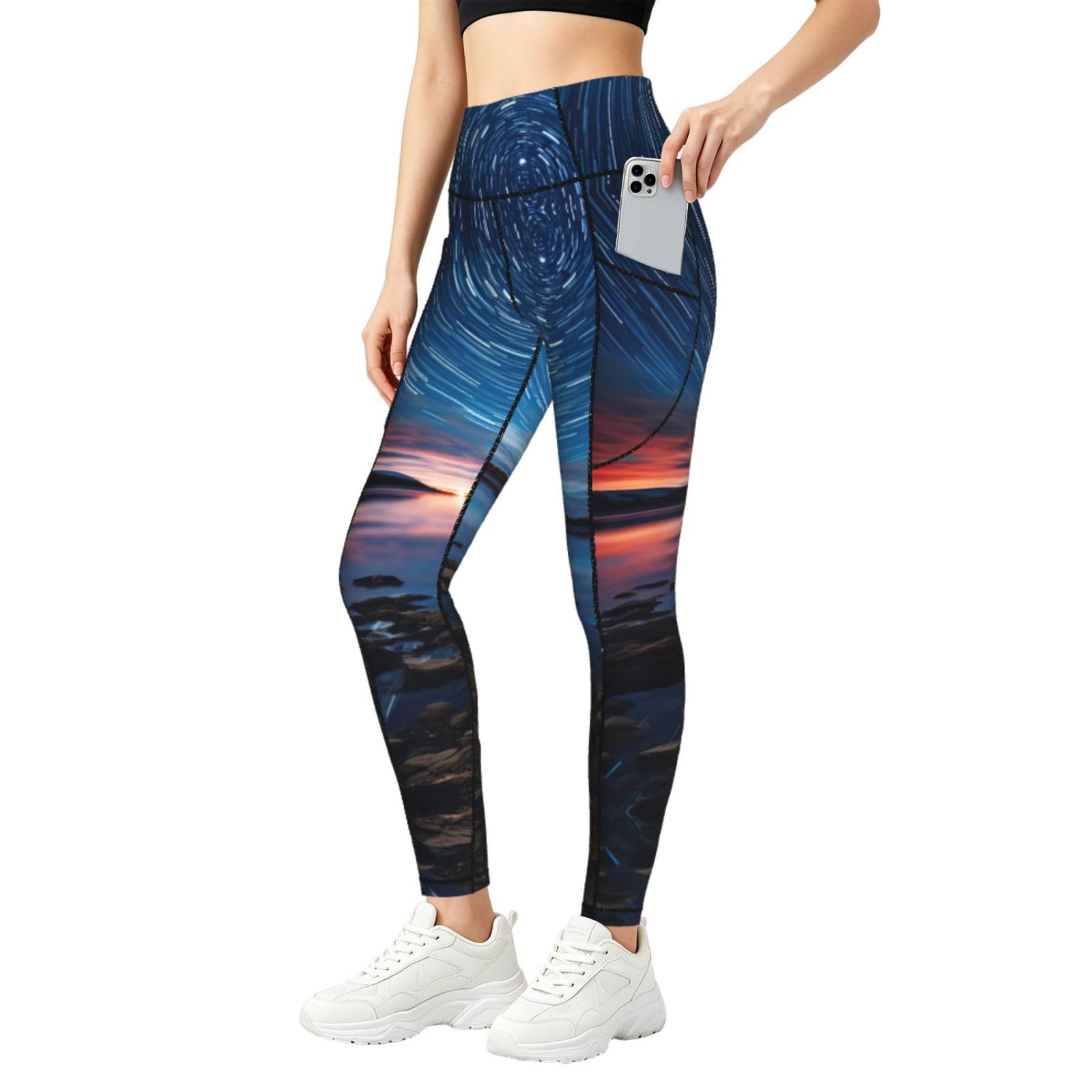 Leggings de galaxia con bolsillos cómodos para entrenar sin límites 8