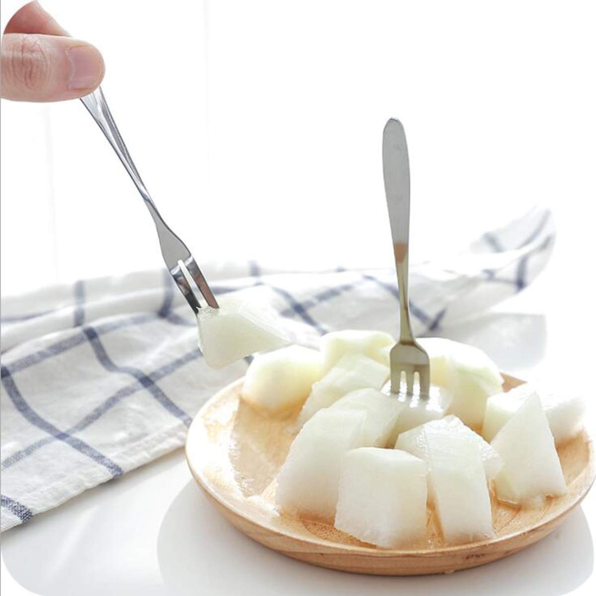 20 Pièces Pics à Cocktail en Acier Inoxydable,Brochettes Cure-Dents de Fruits Légumes Réutilisables Fourchette à salade Fourchette à dessert pour fourchettes à fruits,sandwich,fromage,apéritif