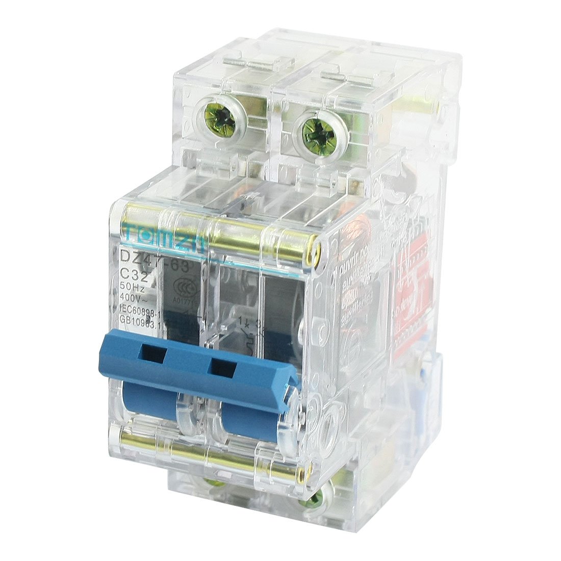 Disjoncteur bipolaire 32A AC 400V protection court-circuit 4000A