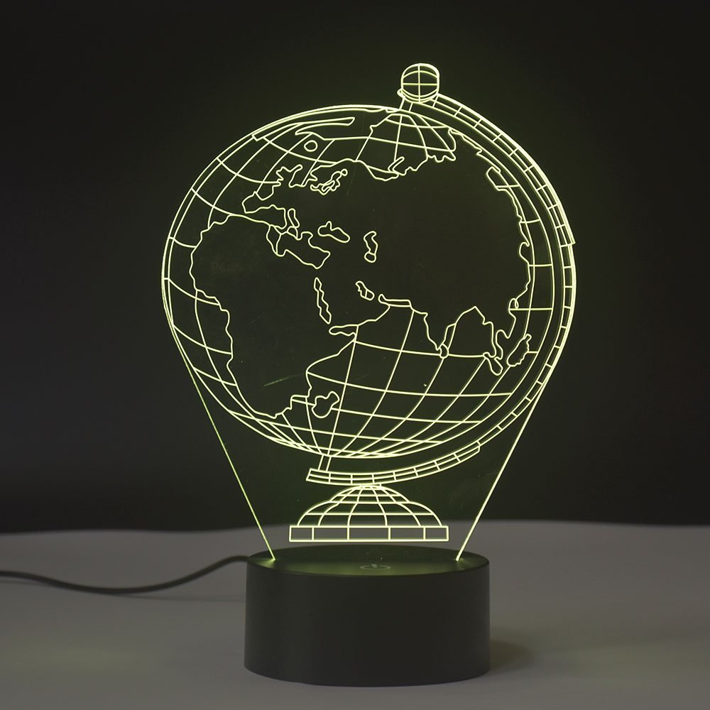 3D Erde Nachtlicht – 7 Farben, USB-betrieben, Acryl, Touch-Steuerung