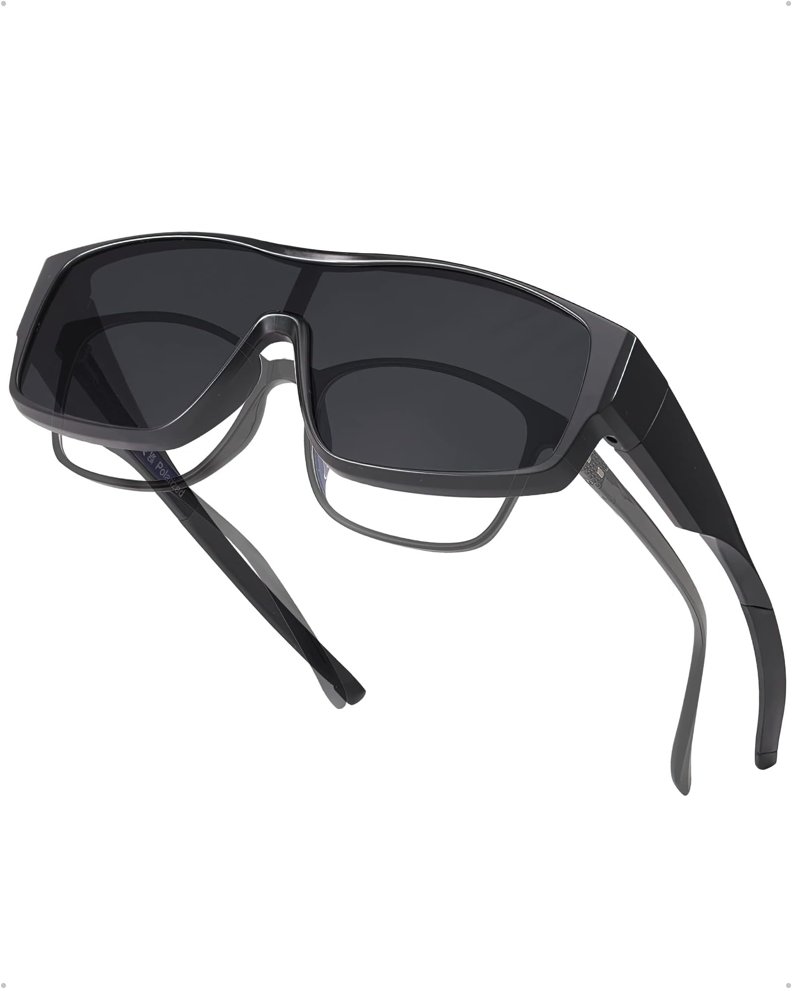 LVIOE Polarized Fit Over Glasses Sunglasses for Men Women, Lightweight One-Piece Design to Wear Over Glasses LS2221