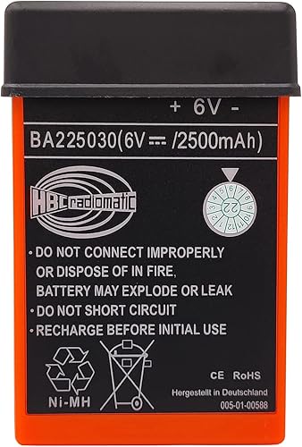 2500mAh Ni-Mh BA225030 6V batería para HBC camión bomba de control remoto grúa FUB 05AA batería