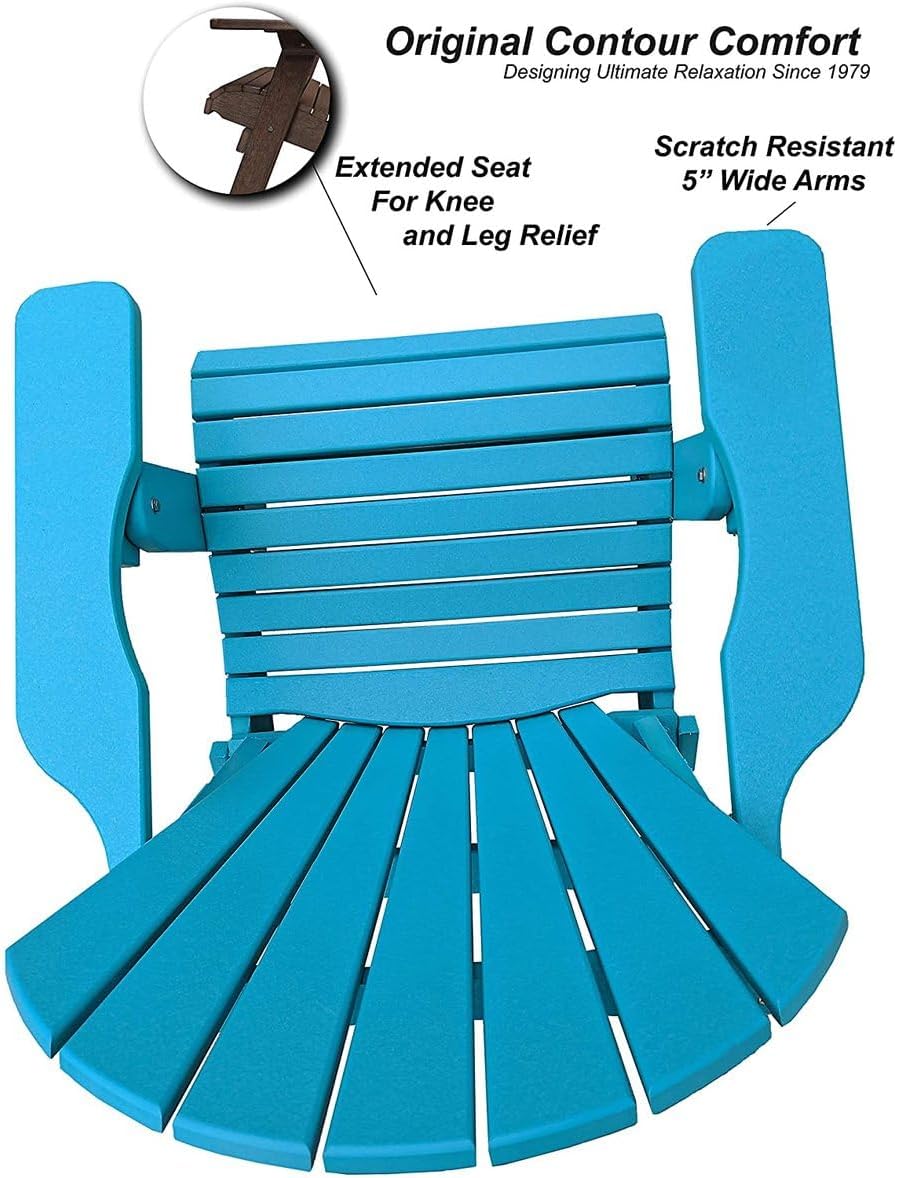 DuraWeather Poly® Classic King Size Folding Adirondack Chair (Aruba Blue)