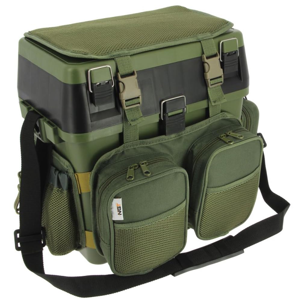 G8DS [Multi Angelkoffer-Rucksack & Sitz-Kiepe in 1 Angeltasche inklusive 4X Tackle-Angelbox für Angelzubehör im Deckel, Angeltasche mit Boxen Angel Tasche Angeltaschen Angelrucksack mit Boxen