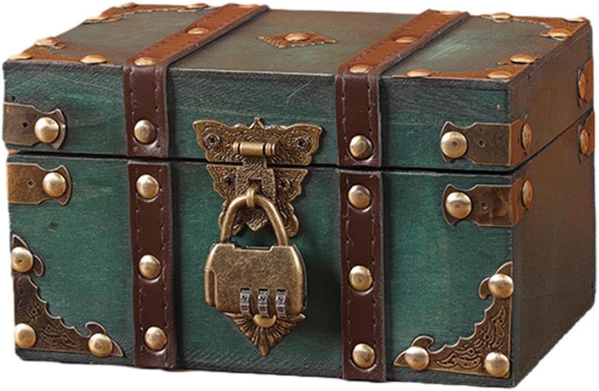 Onlynery Treasure Chests Box Wooden Pirate Treasure Chests Storage Box Large Size Teacher's