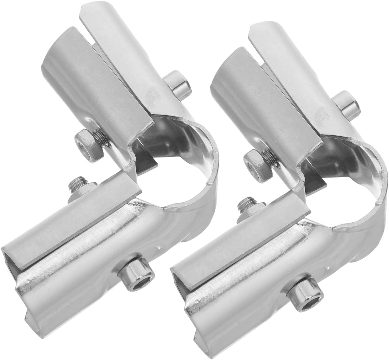 Stainless Steel Pipe Fittings and 25mm End Rail Clamps for Greenhouse Structures, 2pcs Fence Connector Hardware for Farm, Ranch, and Outdoor Frame Repair
