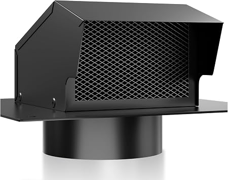 Removable Roof Vents, 4 Inch Roof Dryer Vent for Houses, Stainless Steel Exhaust Roof Vent Cap for Ventilation System Black