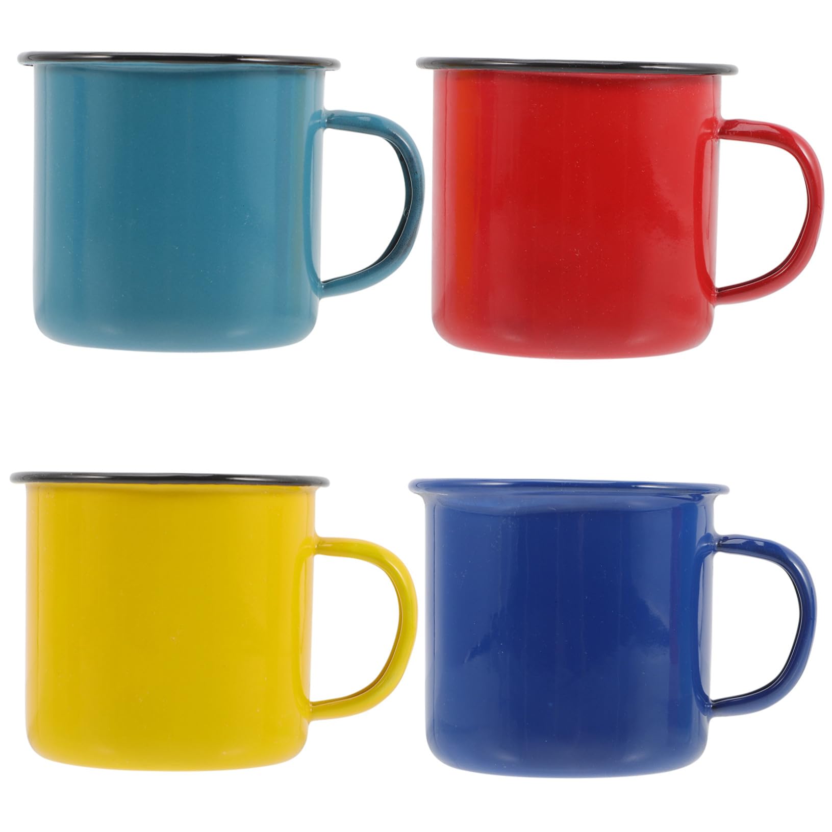 4 Stück Bunte Emaillebecher Hitzebeständig und Leicht zu Reinigen als Wasserbecher und Heißgetränkebecher für Zuhause und Dessertshops