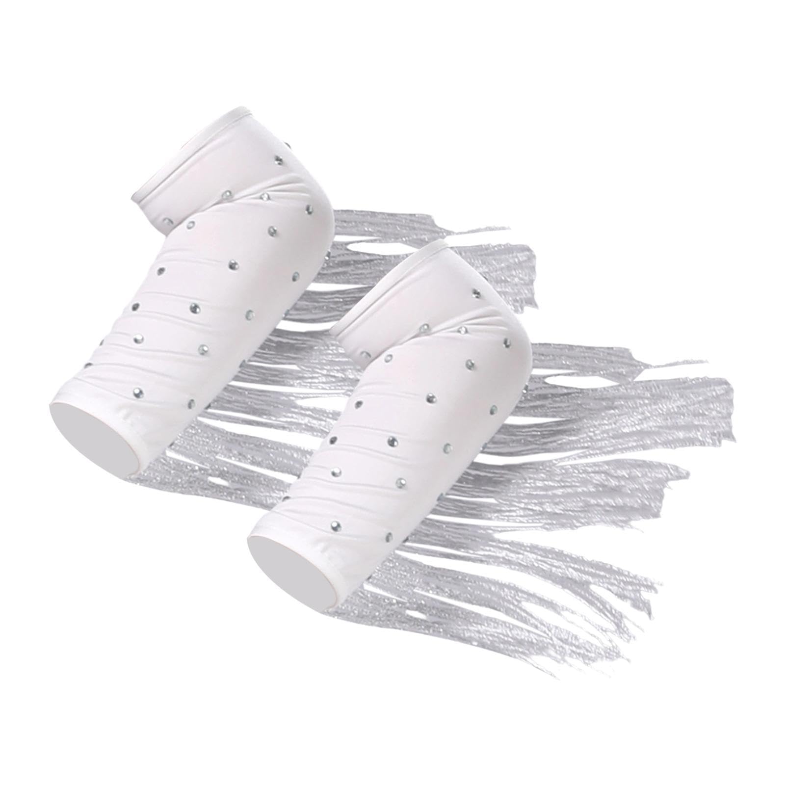 NIVAA 1 Pair Latin Dance Arm Sleeves Comfortable Shiny Practice Durability Sparkly White Silver-picture-22