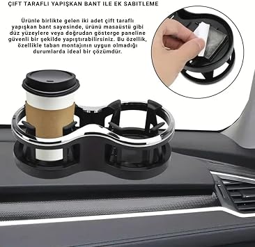 Coofbe Two Eye Auto Cup Holder Cup Multiplier Torpedo Over Cup Holder Vehicle Cup Holder Beverage Holder