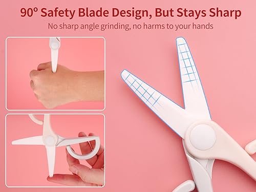 Miniatura 5 de Tijeras de cerámica para cortar alimentos para bebés, tijeras de alimentación saludables sin BPA con cubierta protectora de hoja y estuche de viaje