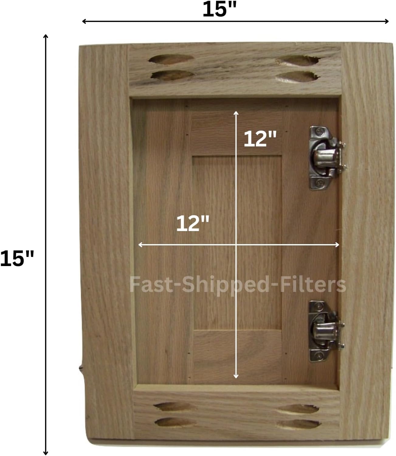 Fast-Shipped-Filters 12x12 Oak Wood Laundry Chute Door – Unfinished Solid Oak Shaker Style Access Panel – Wall or Attic Clothes Chute Door – Made in USA