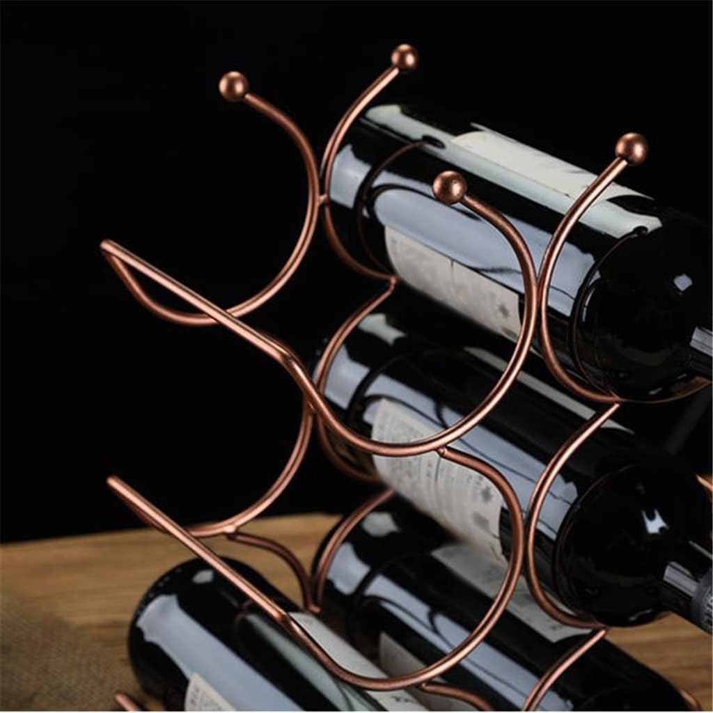 European 6-Bottle Wine Rack Metal Kitchen Storage Cabinet Display