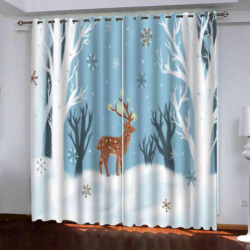 Rideau occultant enfant motif wapiti des neiges pour des nuits calmes et sereines