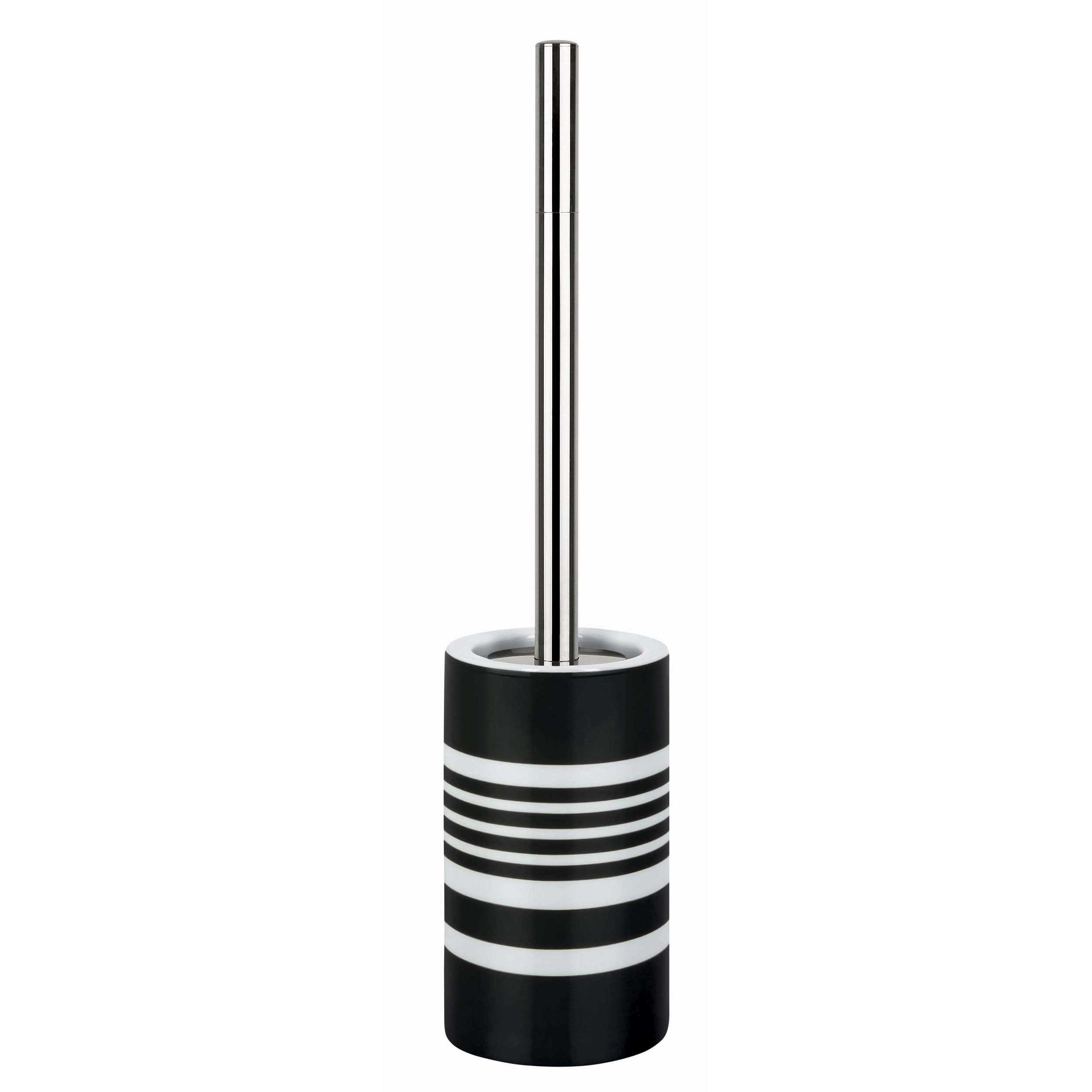 Brosse WC Spirella avec Support Tube Noir & Blanc - Design Élégant