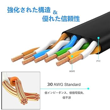 Amazon.co.jp: Ankuly LANケーブル 30m フラットケーブル CAT6