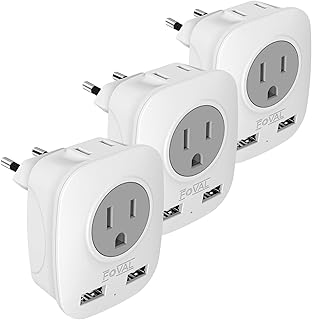 European Plug Travel Adapter 3 Pack  FOVAL International Power Adaptor with 2 US - Compare price
