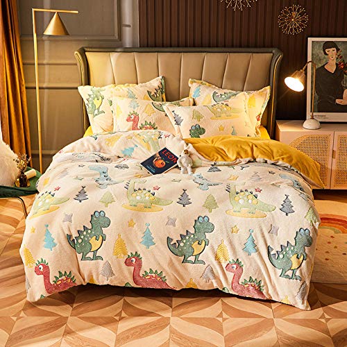 Funda de edredón ,Espesar terciopelo tallado de cuatro piezas de terc