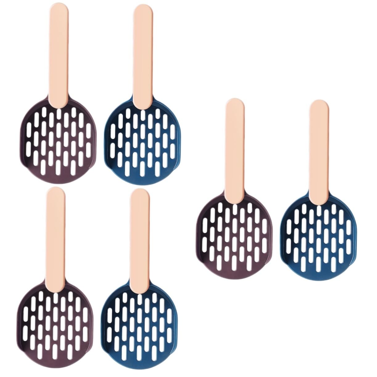 Beavorty 3 Set di Piccola Paletta per Lettiera per Gattini Paletta per Lettiera per Animali Domestici Design a Mezzo Robusto Materiale ABS/caffè Facile da Usare 2 Pezzi*3