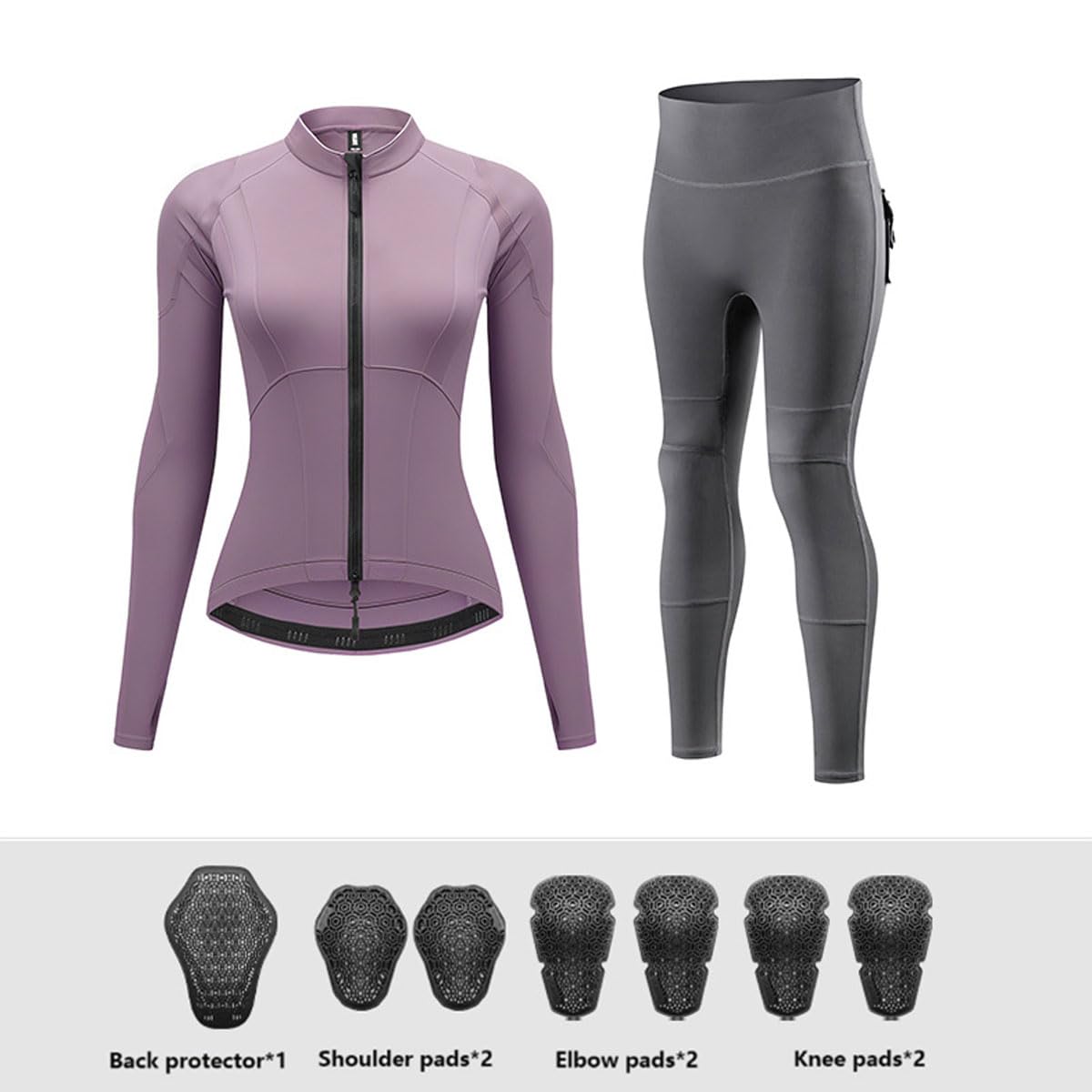 Ensemble femme veste et pantalon respirants renforcés avec protections CE