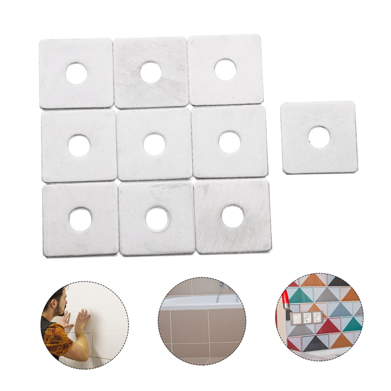 Holibanna 20pcs Square Flat Washers Heavy Duty Plaster Washers for Construction for Securing Roof Trusses and Square Tubing Applications