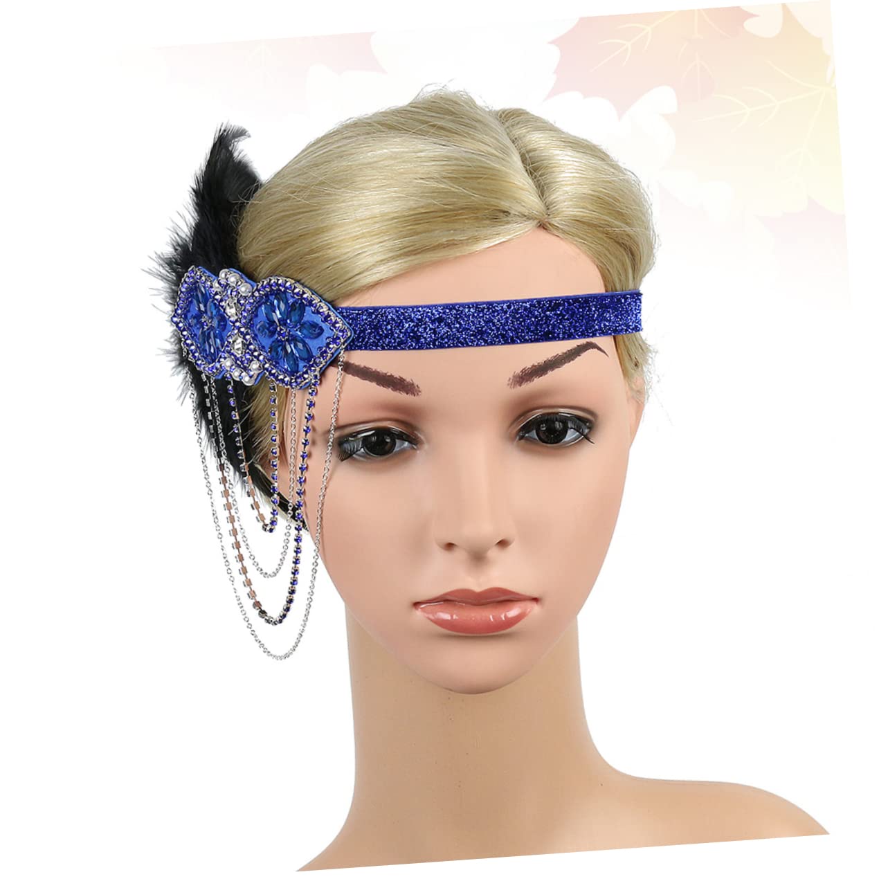 Beavorty 2piezas Diadema De Cadena Borlas Para Mujeres Accesorios De Fiesta y Fotografía Para Bodas y Eventos Azul