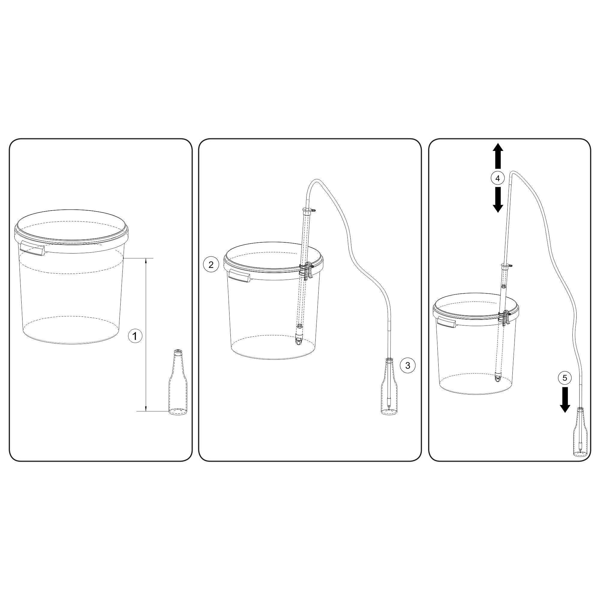 Browin 353005 Automatischer Siphon mit Ventil und Griff – 64 cm, für das Abfüllen von Wein und Bier