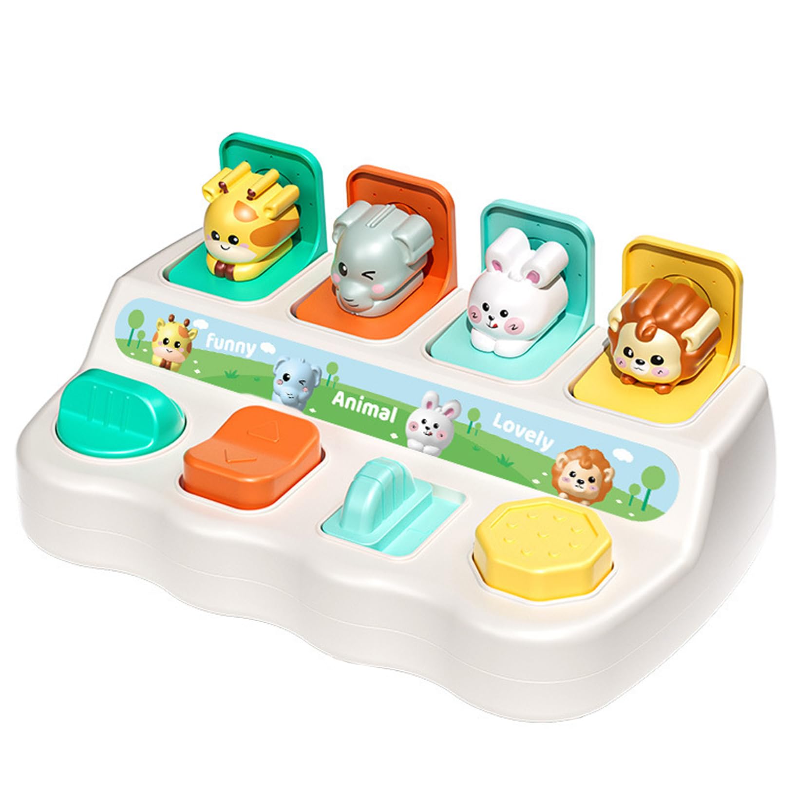 Tapallmy Cause Effect Toys Funny Up Baby Toy with Animal Surprises Montessori Cause Effect Learning Toy for Toddlers to Develop Fine Motor Skills