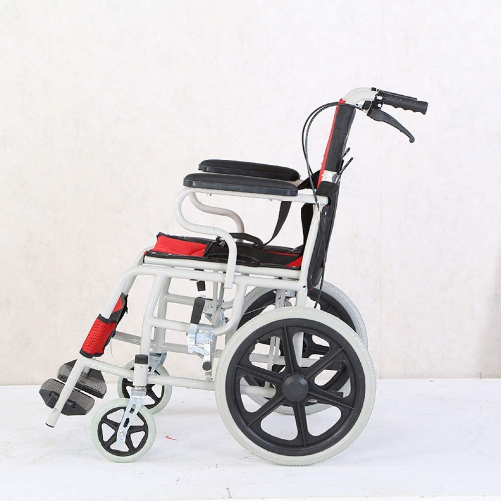CLoxks Sedia a rotelle,Sedia da Viaggio Puntura Colsion Anziani Disabili Scooter Passeggino Manuale Trasporto Toilette Pieghevole Portatile Ausili per la deambulazione