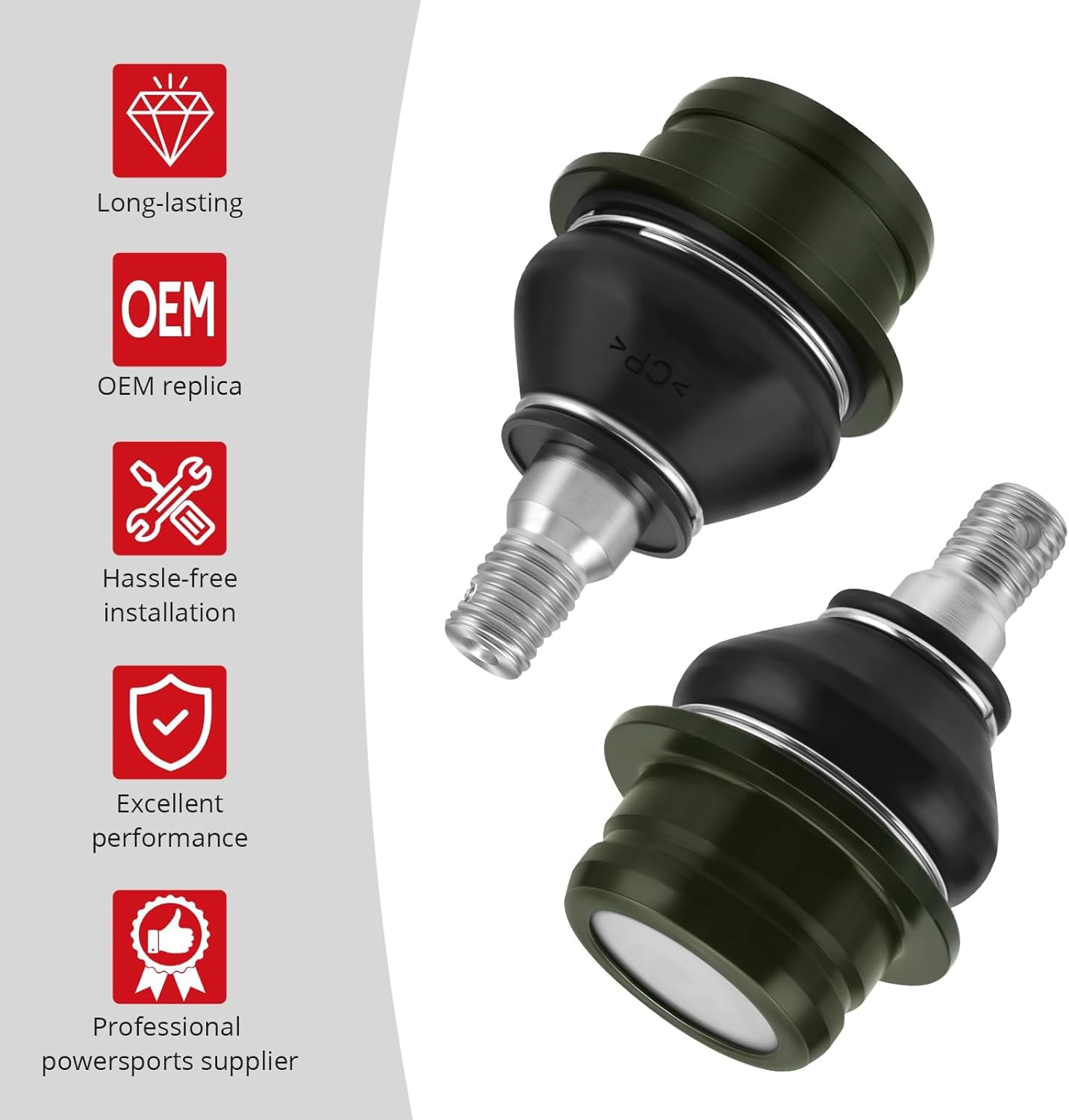 JAVIK 2PCS Front Upper or Lower A-Arm Ball Joint Compatible with Suzuki 2005-2023 KingQuad LT-A700X LT-A750 LT-A450X LT-A500 OEM# 51210-31G10 51210-31G00
