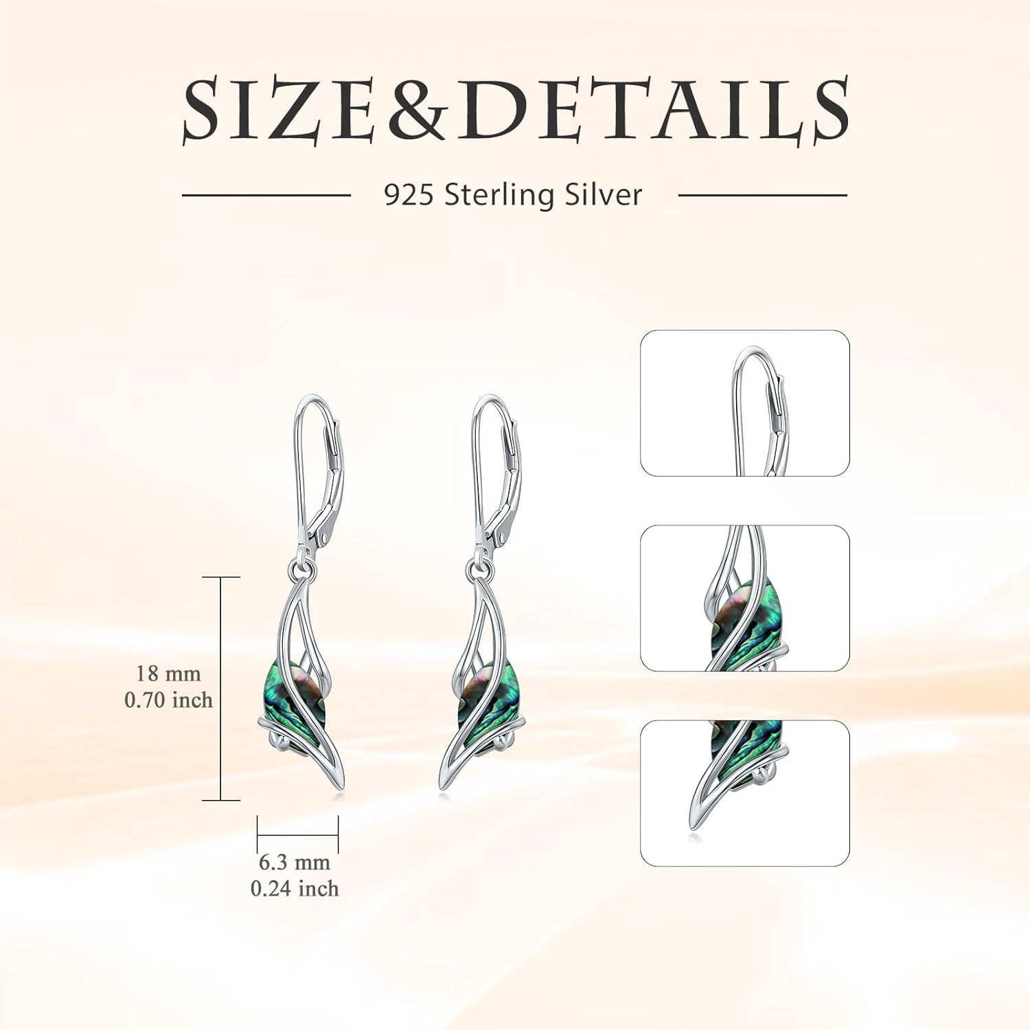 925 Sterling Silver Earrings for Women Oval Gemstone Dangle Drop Earrings Fine Jewelry Gifts for Women Wife Mom - Image 6