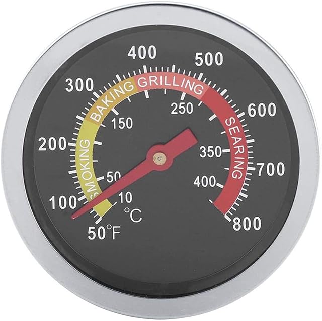 BBQ Thermometer, Digital Instant Read Meat Thermometer Round Hood 50~800 Stainless Steel Smoker Thermometer Temperature Gauge for Barbecue Cooking