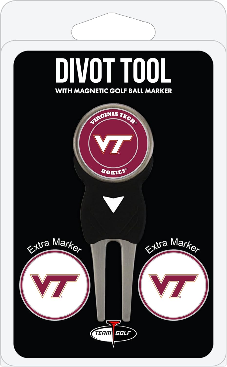 Team Golf NCAA Divot Tool with 3 Golf Ball Markers Pack, Markers are Removable Magnetic Double-Sided Enamel