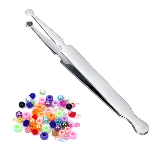 DJCIW Pinzas de sujeción de bolas de acero inoxidable, herramienta de perforación para manipular y recoger gemas pequeñas y agarrador de bolas de