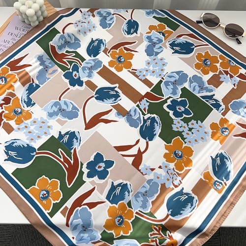 Image of Printed Poly Silken feel Scarf Stole for Women | Stylish, Soft, & Lightweight | Satin Feel Neck Scarf, Hair Scarf, Head Scarf for Women