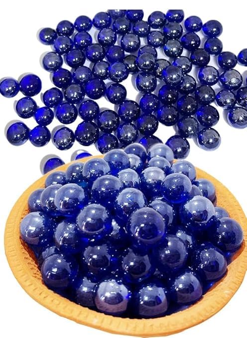 Kanchaa Marble Kancha Pebbles Decorative Stones for Home Decor Glass Marbles Round Assorted Kancha Pebbles Decorative Stones for Home Decor Glass Marbles Ball, (15MM) (Pack fo 100Pcs) Blue Color-image-40