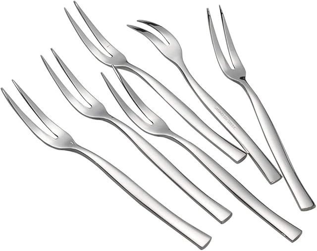Vareone 12 Pieces Stainless Steel Fruit Forks, Small Cutlery Dessert Forks Set, Tasting Appetizer Forks Cocktail Forks