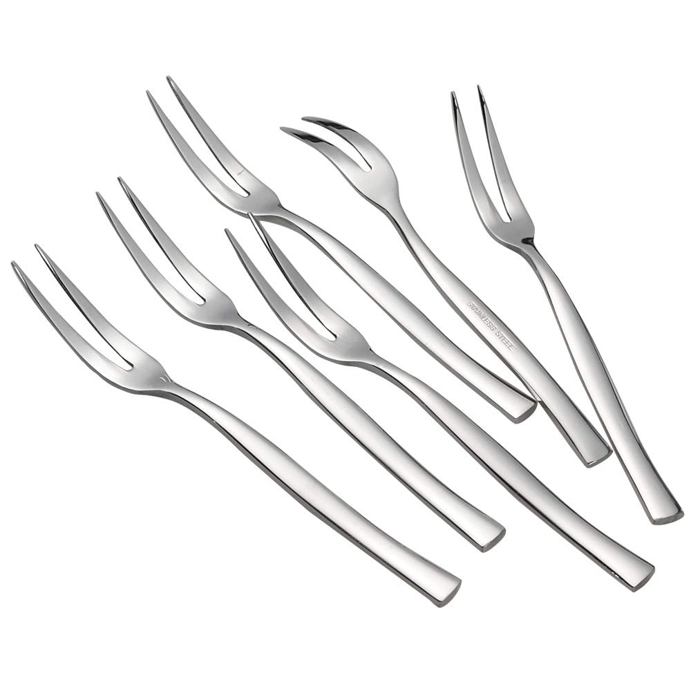 Vareone12 Pieces Stainless Steel Fruit Forks, Small Cutlery Dessert Forks Set, Tasting Appetizer Forks Cocktail Forks