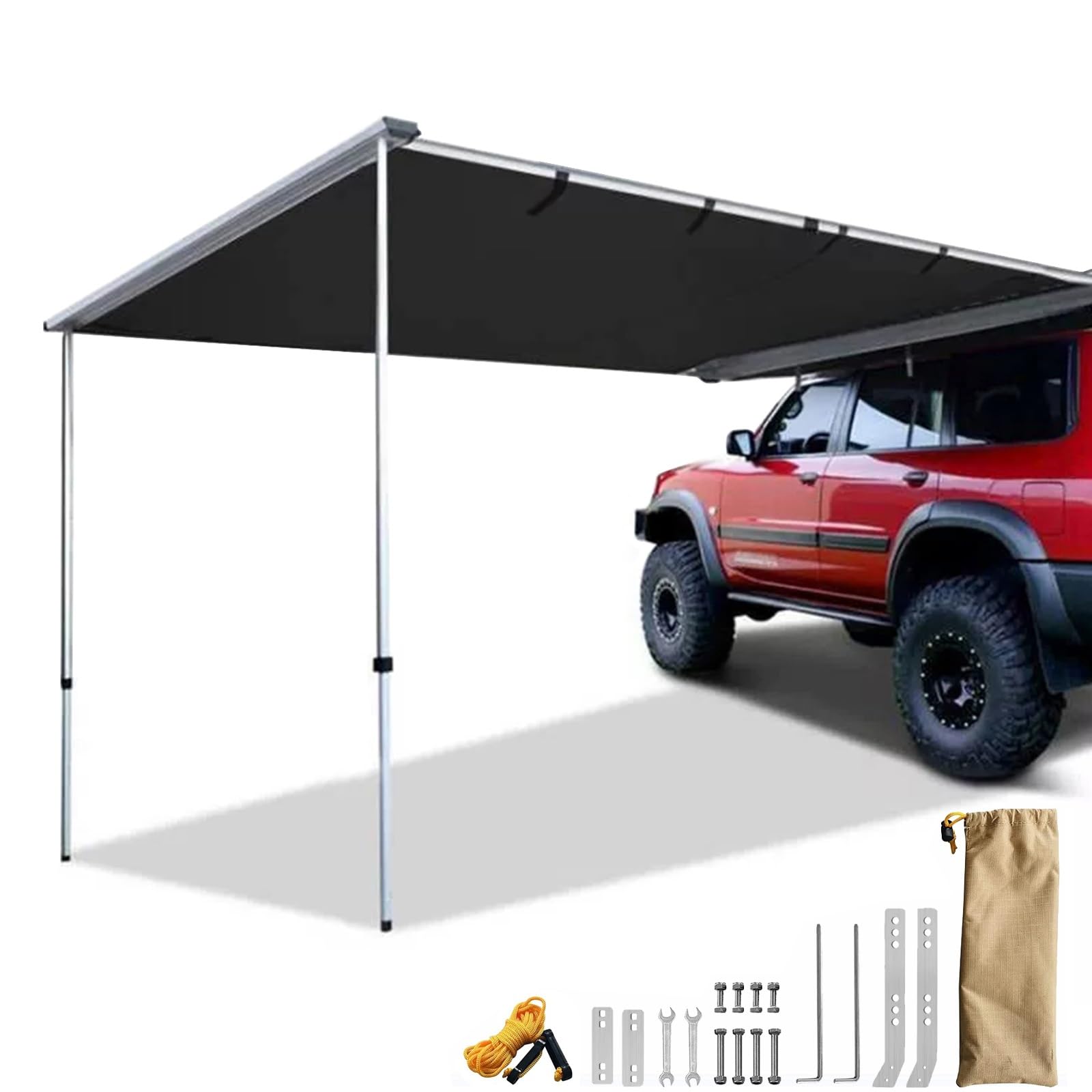 Markiza Pojazdu, Wysuwana Markiza Boczna Na Dachu Samochodu, Namioty Dachowe do Samochodów Kempingowych, SUV-ów, Ciężarówek I Vanów (Color : Upgraded version, Size : 200x200cm)