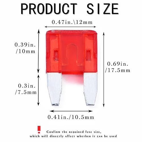 Miniatura 7 de Paquete de 100 fusibles automáticos de 5 amperios APMATM de 32 V Mini Blade Style Fuses 5A Protección contra cortocircuitos (5 AMP)