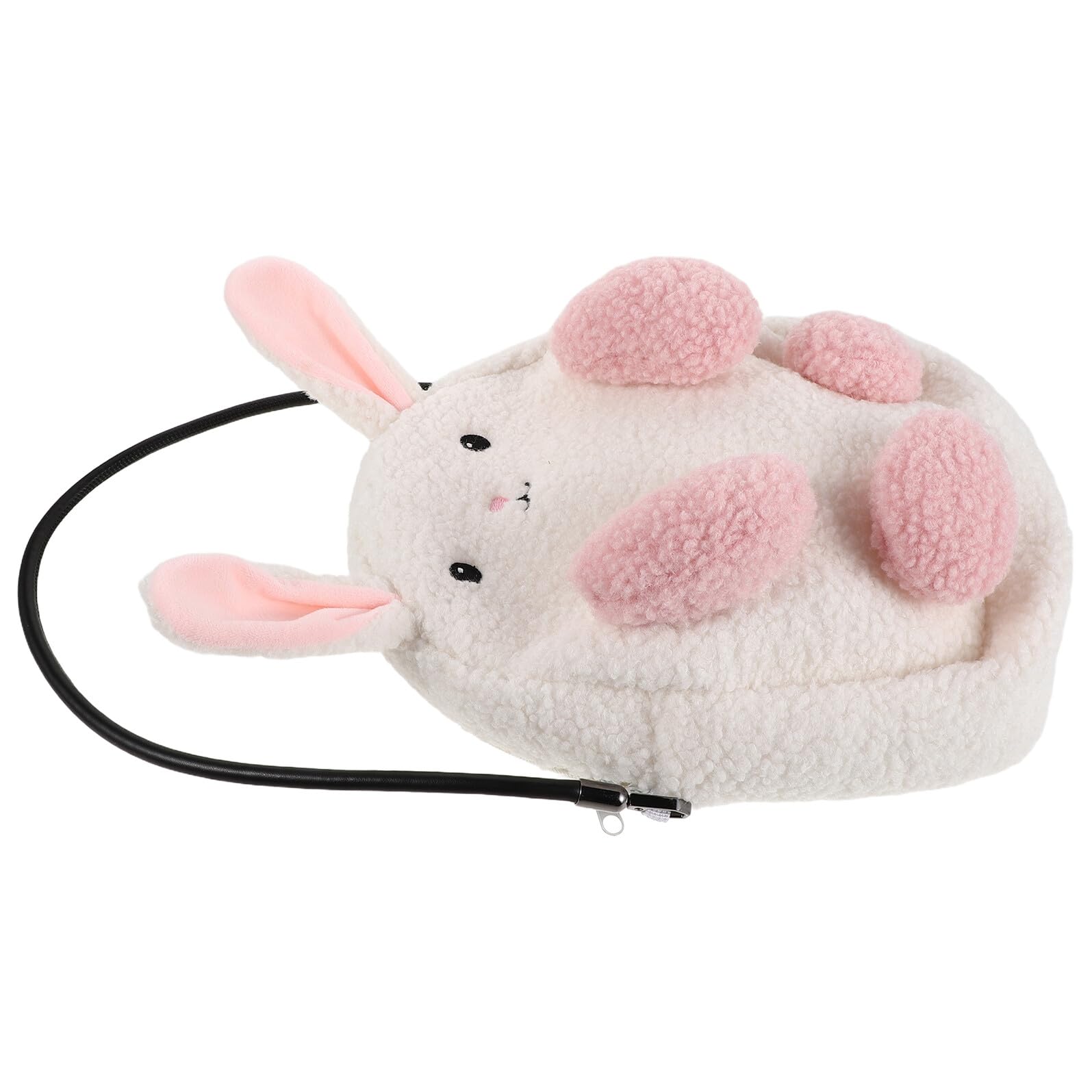 Sac à main doux en peluche beige avec grosse capacité lapin - 8